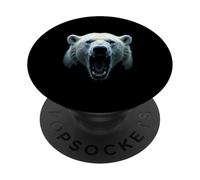 Cabeza de oso polar enojado rugiendo animal salvaje arte ártico PopSockets PopGrip Adhesivo