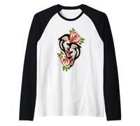 Cabeza de Pantera | Rosas Camiseta Manga Raglan