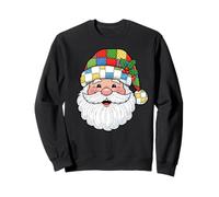 Cabeza de Papá Noel a Cuadros Happy Santa Face, Feliz Navidad Sudadera