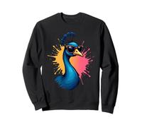 Cabeza de Pavo Real con Gafas - Estilo Dibujo Animado Sudadera