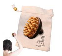 Cabeza de peine de masaje de 28 dientes: peine de terapia del cuero cabelludo hecho de sándalo sólido, diseño de estimulación, mango de anillo duradero | Relajación Herramienta de cuidado de