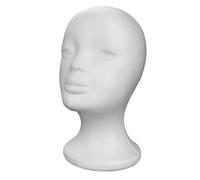 Cabeza de peluca de espuma, 1 paquete de cabeza de maniquí femenina alta, cabeza de poliestireno para pelucas, sombreros, postizos, gafas de sol, sombreros de 27 cm