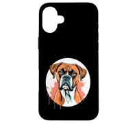 Cabeza de Perro Boxer en Estilo Splash Moderno Carcasa para iPhone 16 Plus