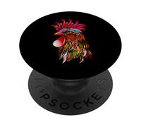 Cabeza de Pollo de Gallo Tribal PopSockets PopGrip Adhesivo