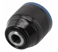 Cabeza de portabrocas de trinquete autoblocante de metal de 10 mm con rosca 3/8 24UNF para sujeción segura de brocas en construcción, carpintería y metalurgia (azul)