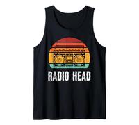 Cabeza de Radio Musical Boombox Retro Stereo Casete Hombres Mujeres Niños Camiseta sin Mangas