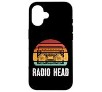 Cabeza de Radio Musical Boombox Retro Stereo Casete Hombres Mujeres Niños Carcasa para iPhone 16