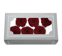 Cabeza de rosa preservada de grado A de 5 a 6 cm, 6 unidades por caja, rosas reales naturales de grado superior, rosa eterna para el día de la madre, día de San Valentín, regalos de cumpleaños, boda