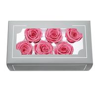 Cabeza de rosa preservada de grado A de 5 a 6 cm, 6 unidades por caja, rosas reales naturales de grado superior, rosa eterna para el día de la madre, día de San Valentín, regalos de cumpleaños, boda