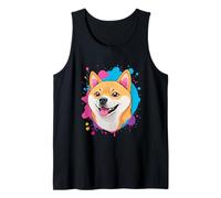 Cabeza de Shiba Inu en estilo ilustrado Camiseta sin Mangas