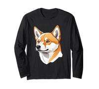 Cabeza de Shiba Inu - Ilustración estilo caricatura Manga Larga