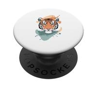 Cabeza de Tigre con Formas abstractas PopSockets PopGrip Adhesivo