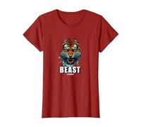 Cabeza de Tigre de Bestia, diseño de Tigre, Entrenamiento de Gimnasio Camiseta, Mujer, Arándano, 3XL