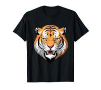 Cabeza de tigre estilizada con la boca abierta Camiseta