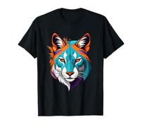 Cabeza de Tigre Geométrico con Estilo Gráfico Colorido Camiseta
