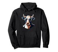 Cabeza de Vaca con Gafas de Sol - Estilo Dibujo Animado Sudadera con Capucha
