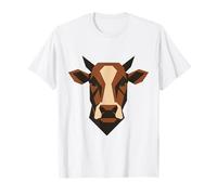 Cabeza de Vaca geométrica Minimalista Animal de Granja gráfico Retro Camiseta