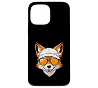 Cabeza de zorro en estilo cartoon con gorra y gafas Carcasa para iPhone 13 Pro Max
