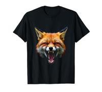 Cabeza de zorro enojado rugiendo animales salvajes arte del bosque Camiseta