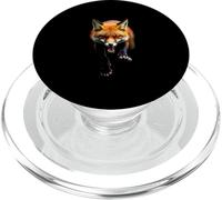 Cabeza de zorro enojado rugiendo animales salvajes arte del bosque PopSockets PopGrip para MagSafe