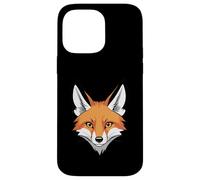 Cabeza de zorro estilizada en naranja y blanco Carcasa para iPhone 14 Pro Max