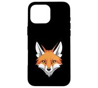 Cabeza de zorro estilizada en naranja y blanco Carcasa para iPhone 16 Pro Max