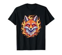 Cabeza de Zorro llameante Wildfire Spirit Llamas místicas Camiseta