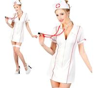 Cabeza Enfermera Uniforme Conjunto Sexy Gallina Noche Do Mujer Disfraz GB 6-24