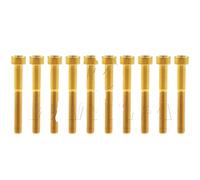 Cabeza hexagonal con tapa de perno titanio, 10 Uds., for piezas bicicleta montaña para reparación(Gold,M5x30mm)