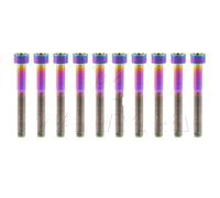 Cabeza hexagonal con tapa de perno titanio, 10 Uds., for piezas bicicleta montaña para reparación(Rainbow,M6x50mm)