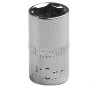 Cabeza hexagonal de alta resistencia para llave de trinquete con construcción de acero al cromo vanadio tratado térmicamente y diseño de agarre sin redondeo en color plateado de 4 mm hasta 14 mm