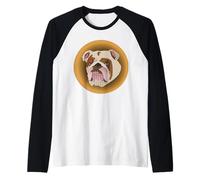 Cabeza ilustrada de Bulldog - Lindo y único Camiseta Manga Raglan