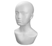 Cabeza Maniquí - 37cm Cabeza Espuma Peluca | 55cm Circunferencia Hombre Soporte Exhibidor para Sombreros Bufandas Auriculares | Prop Profesional Foto Peinado Tienda Salón Hogar