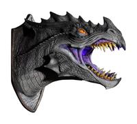 Cabeza montada en la pared del dragón | Escultura de cabeza de dragón 3D con luces LED,Led iluminado Dragon Head Wall Mount, Fantasy Wall Art, Decoración de la habitación para el hogar y la oficina