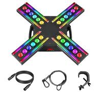 Cabeza móvil DJ luces 4 brazos luces de fiesta interior cabeza móvil LED efecto etapa luz DMX512 y sonido activado luz de discoteca giratoria