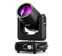 Cabeza Móvil LED 295W Beam Mini Iluminación de Escenario 14 Colores14 Gobos Prisma nebulización Foco Luces de Fiesta DMX512 para Halloween DJ bar cumpleaños discoteca