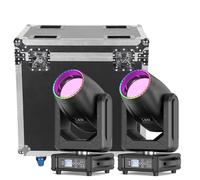 Cabeza Movil LED 300W con Flightcase, Beam Luces Discoteca 18 Gobos 15 Colores Luces de Fiesta DMX Moving Head Luces para Iluminación del Escenario Fiesta Navideña Bar Club Boda