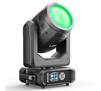 Cabeza Móvil LED RGBW de 200W, Zoom Electrónico de 2-5° Prisma de 18 Facetas Colores y Patrones d-mx512/Activo por Sonido para Escenarios Clubes Bodas Discotecas y Bares