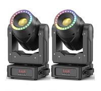 Cabeza Móvil Luces de Discoteca Luces de Fiesta 150W, RGBW LED 7 Patrones 7 Colores 3 Prismas Zoom Focus Efecto dmx512 Luces de Escenario para Boda Teatro Fiesta DJ -2PCS