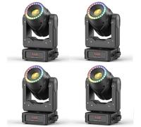 Cabeza Móvil Luces de Discoteca Luces de Fiesta 150W, RGBW LED 7 Patrones 7 Colores 3 Prismas Zoom Focus Efecto dmx512 Luces de Escenario para Boda Teatro Fiesta DJ -4PCS