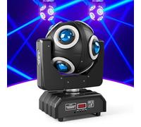 Cabeza Móvil Luz de Escenario 150W, 8 LED RGBW de alta potencia de perlas con efecto de brillo dorado, d-mx512 más eje Y 360 ° de rotación continua Luz de Fiesta para la Navidad club discoteca bares
