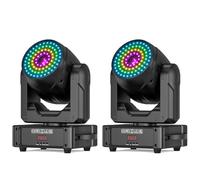Cabeza Móvil Moving Head Luces de Escenario RGB 150W, Proyector de Animación 3D Bluetooth APP DMX512 Luz de Discoteca 28CH Control de Sonido para Fiesta Bar DJ Club Boda 2PCS