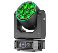 Cabeza Móvil Wash RGBW de 300W, 7 LED con Tira de Luz Giratoria 540°/250°/360° d-mx512(58CH) Activa por Sonido Zoom 4.5°-45° con Escenario Fiesta Boda Discoteca DJ