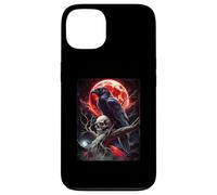 Cabeza Muerta Luna Gótica Cráneo Negro Cuervo Halloween Carcasa para iPhone 13