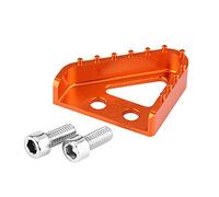 Cabeza Pedal de Freno Moto, Qiilu Motocicleta CNC Punta de la placa de paso del pedal de freno trasero(naranja)
