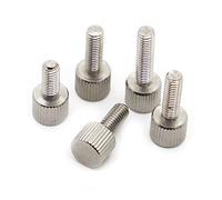 Cabeza redonda plana moleteada de acero inoxidable 304, tornillo pulgar for apretar a mano, Perno del chasis, ajuste sin herramientas, M2, .5, M3, M4, M5, M6(5mm,M5 2pcs)