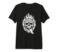 Cabeza Tribal, Cráneo Que Tira la Lengua, Retro, Music Camiseta Premium