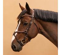 Cabezada Caballo Poni 580 Marrón Cuero Pespunte Muserola Cruzada CS