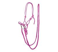 Cabezada de nudos con riendas HKM - rosa / Cob