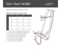 Cabezada inglesa Bitless bridle Anatomical incl. reins QHP - Negro / 5